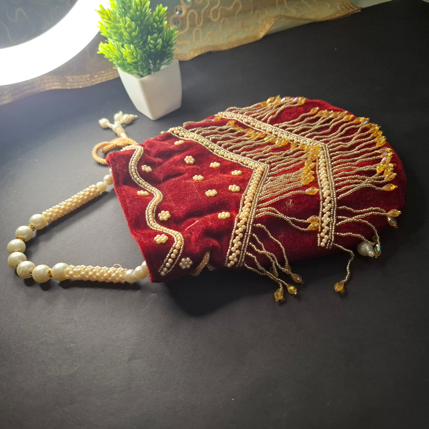 Maroon Surabhi Potli