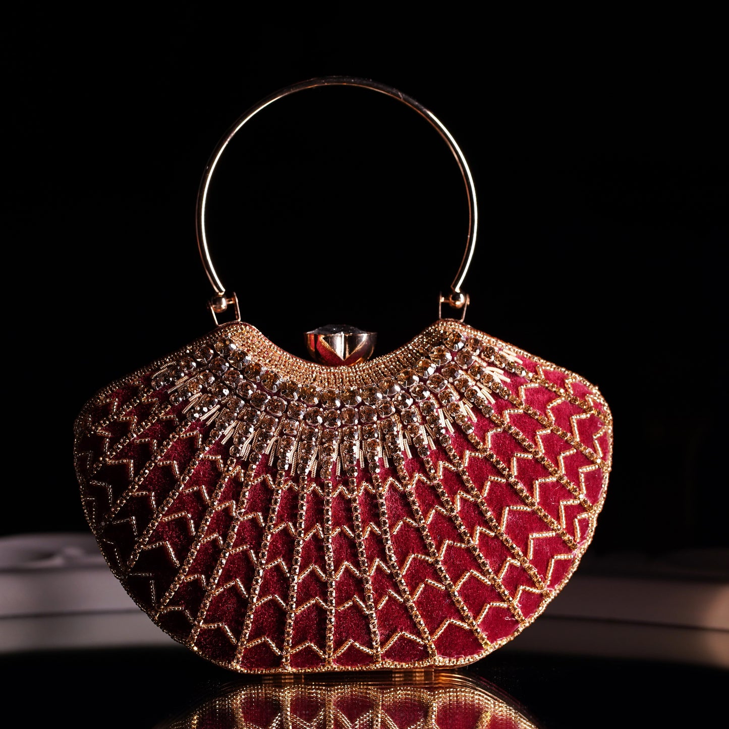 Maroon Lavanya Designer Clutch