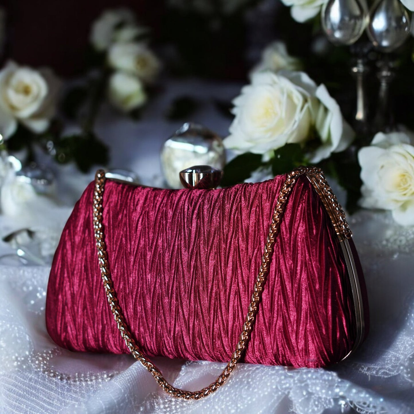 Maroon Grace Clutch