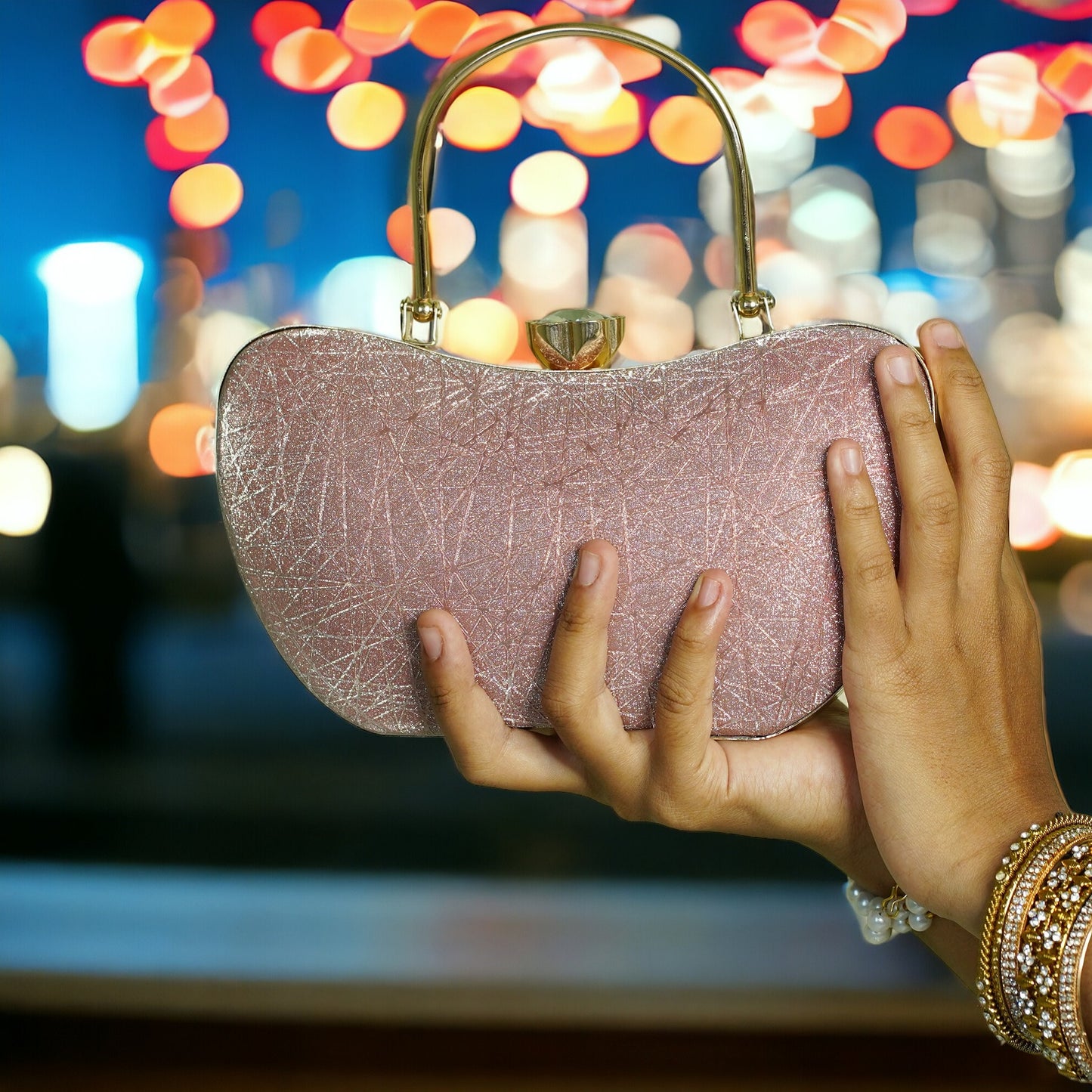 designer pink clutch