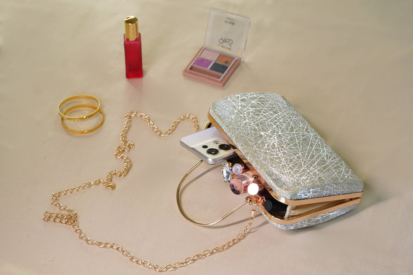 silver clutch bag bridal