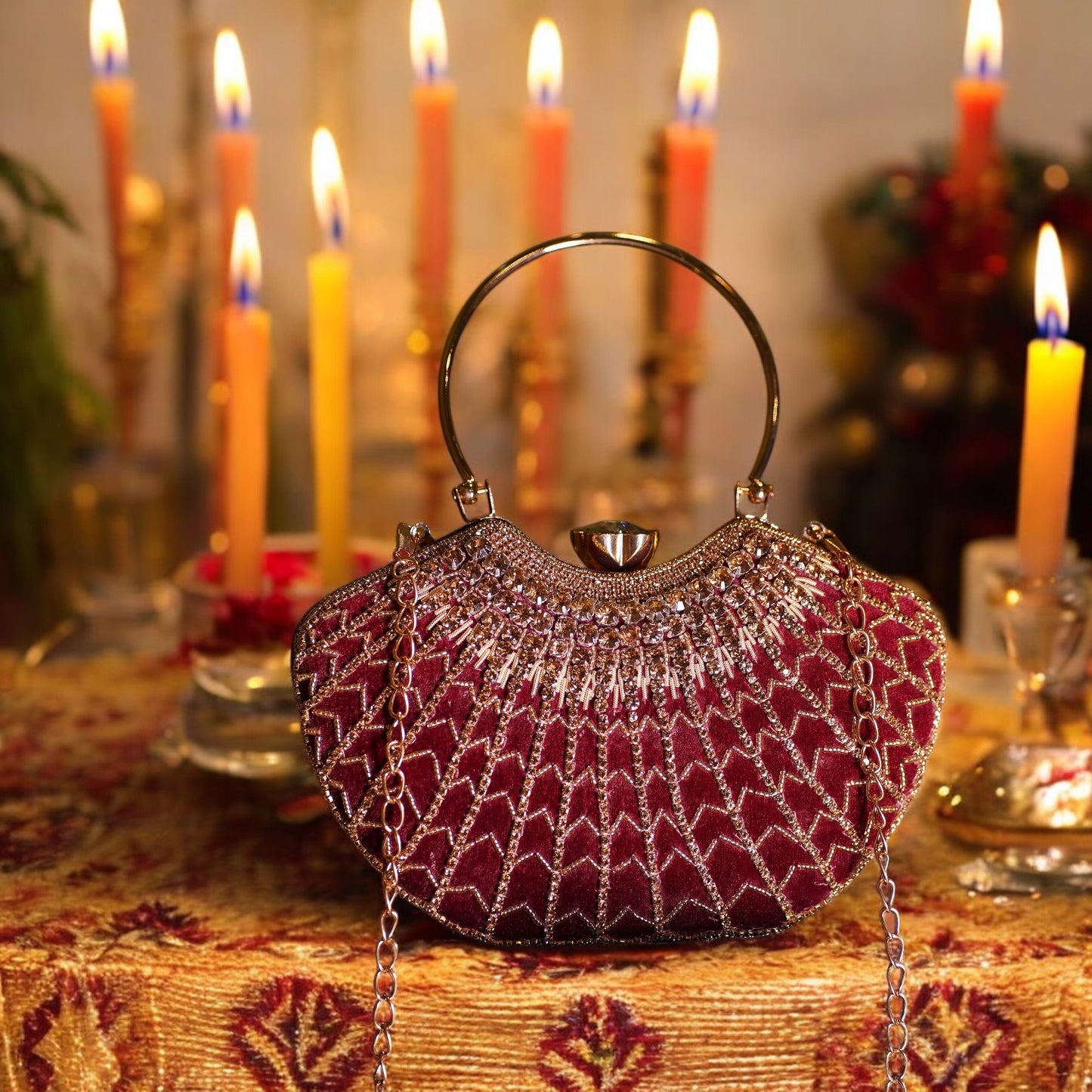 Red Lavanya Designer Clutch