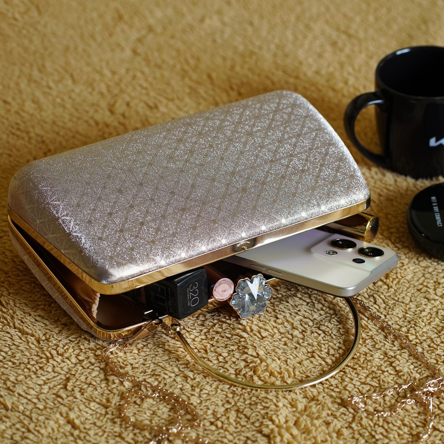gold hand purse