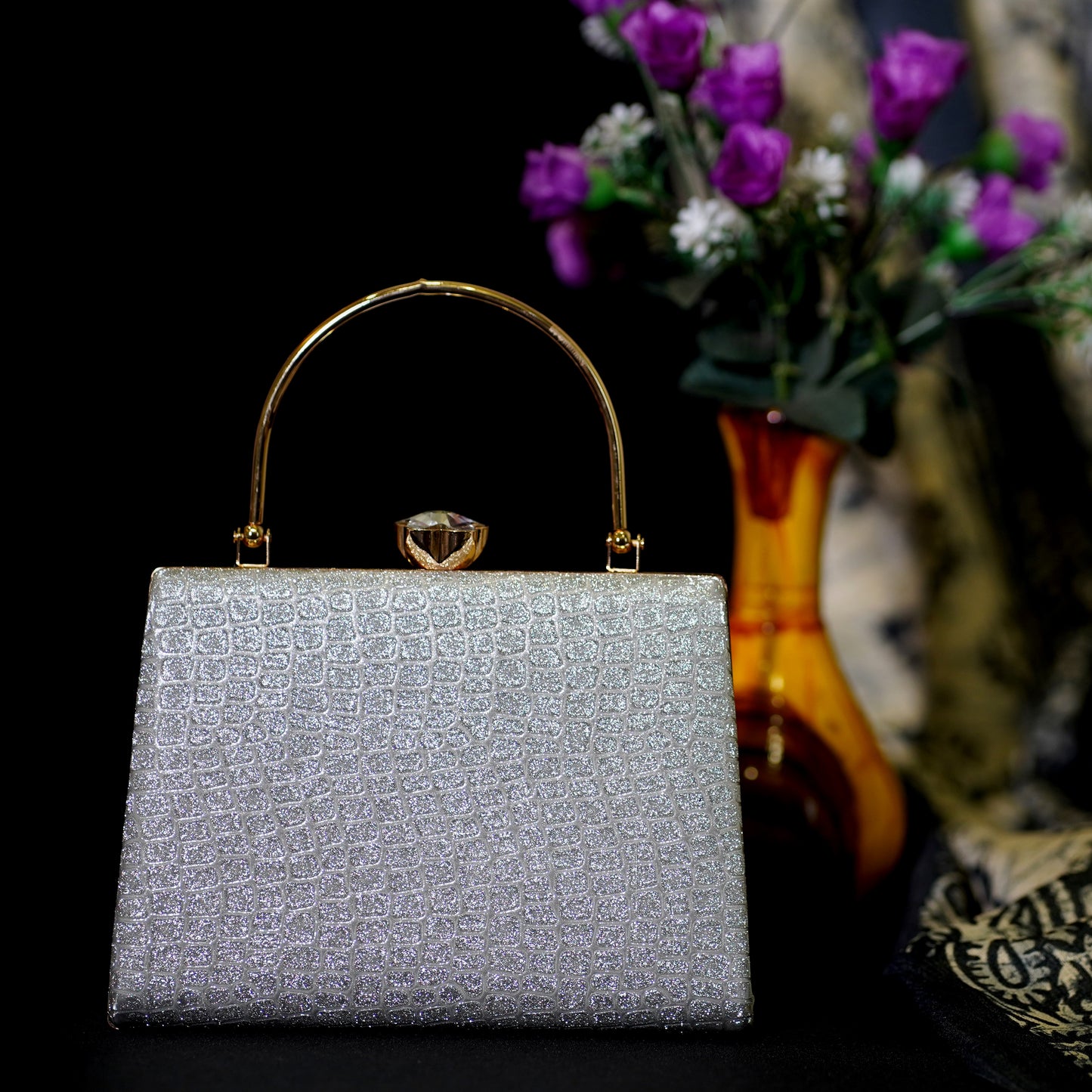 silver wedding purse
