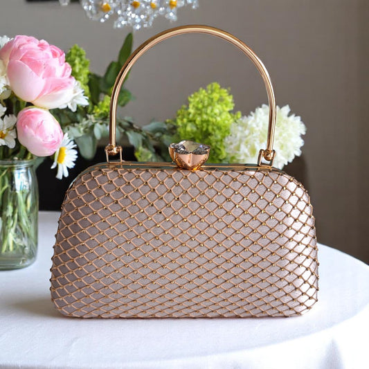 Gray Aditi beads clutch