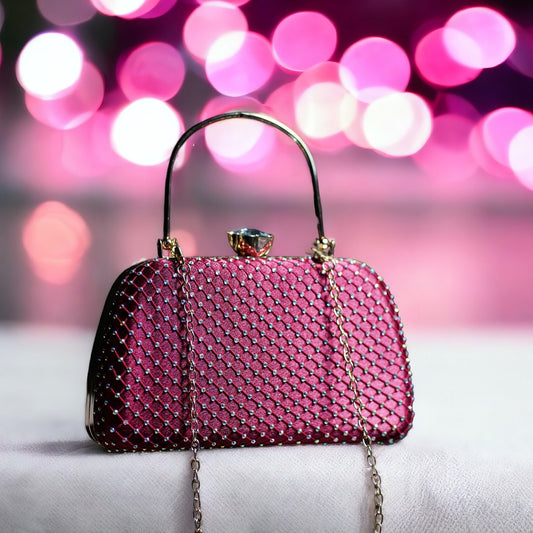 red designer clutch