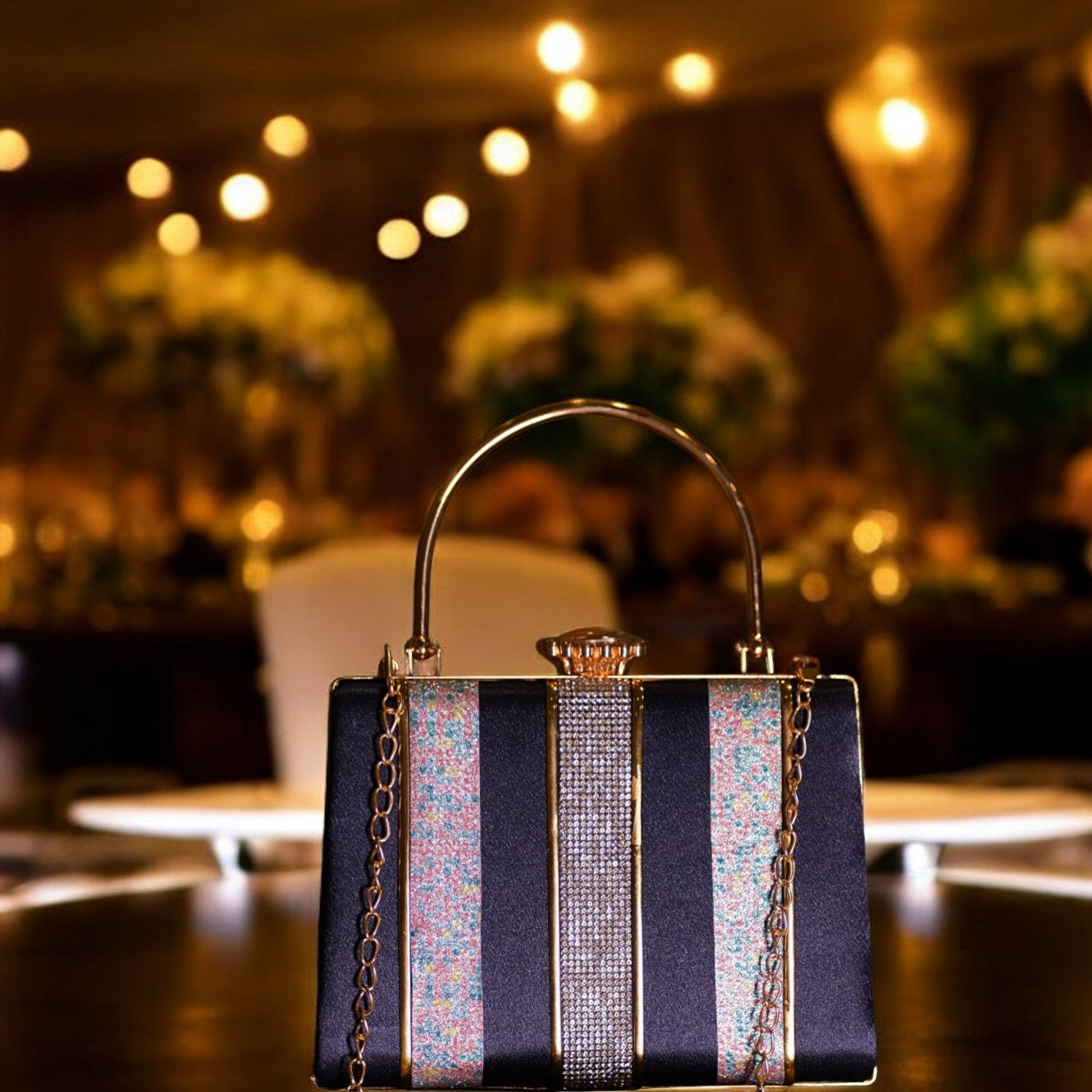 navy blue designer clutch bags