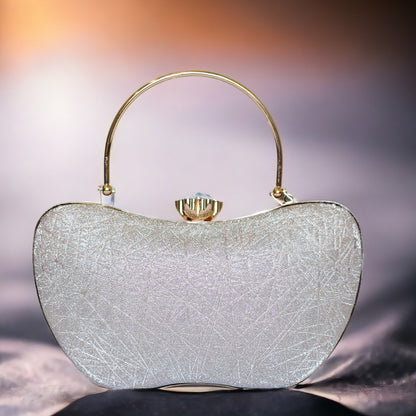 Silver Ava Apple Clutch
