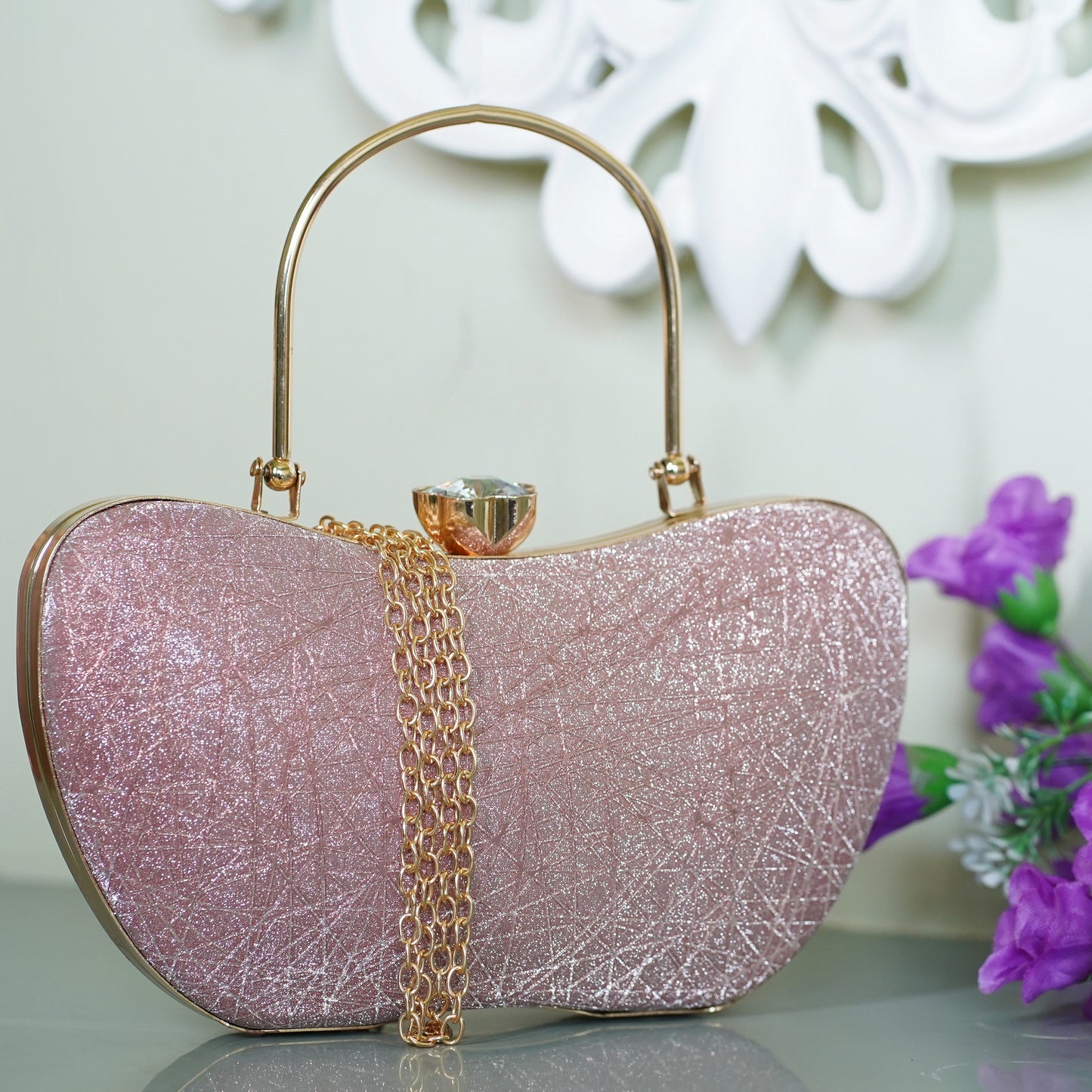Pink Ava Apple Clutch
