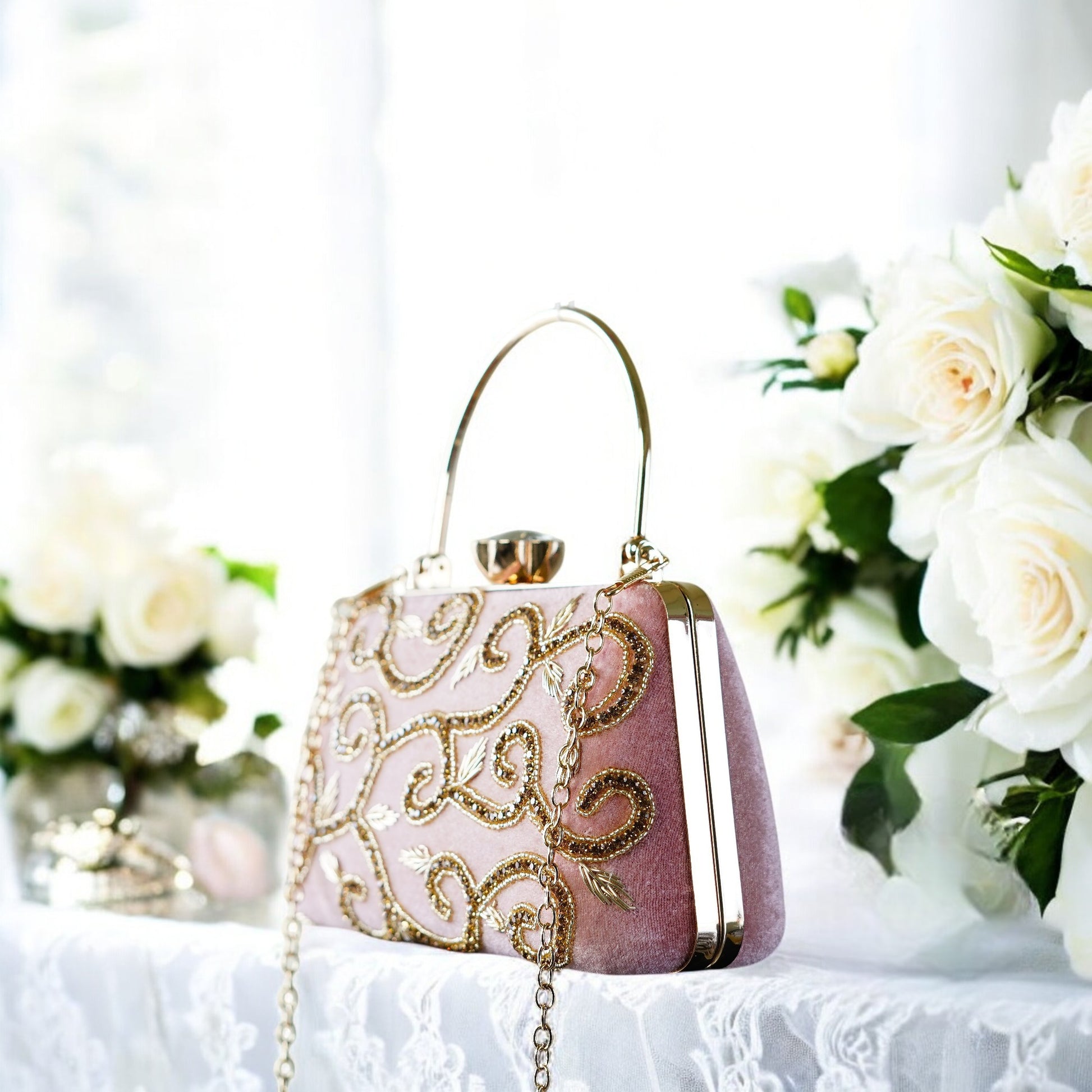 Wedding Bridal Clutch Bag Elegant Timeless Anandi Creations