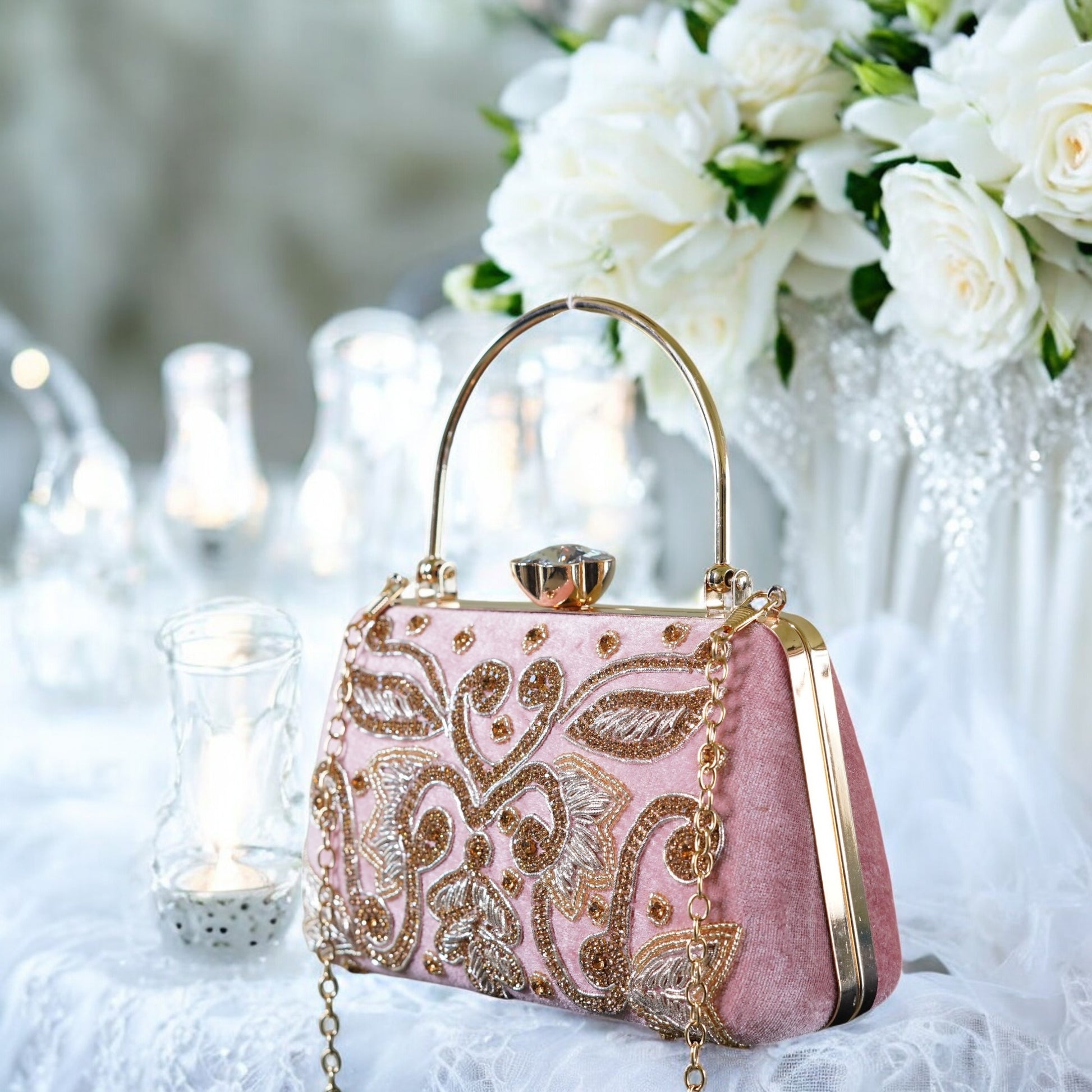 designer pink clutch
