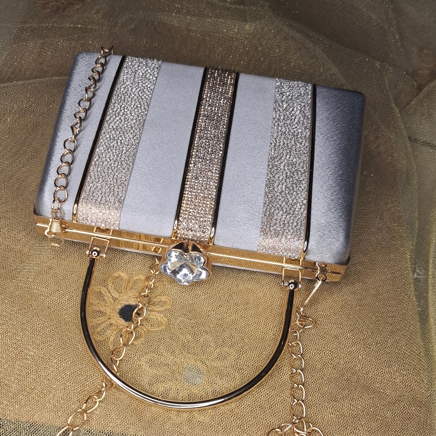 Gray Olivia Square Clutch