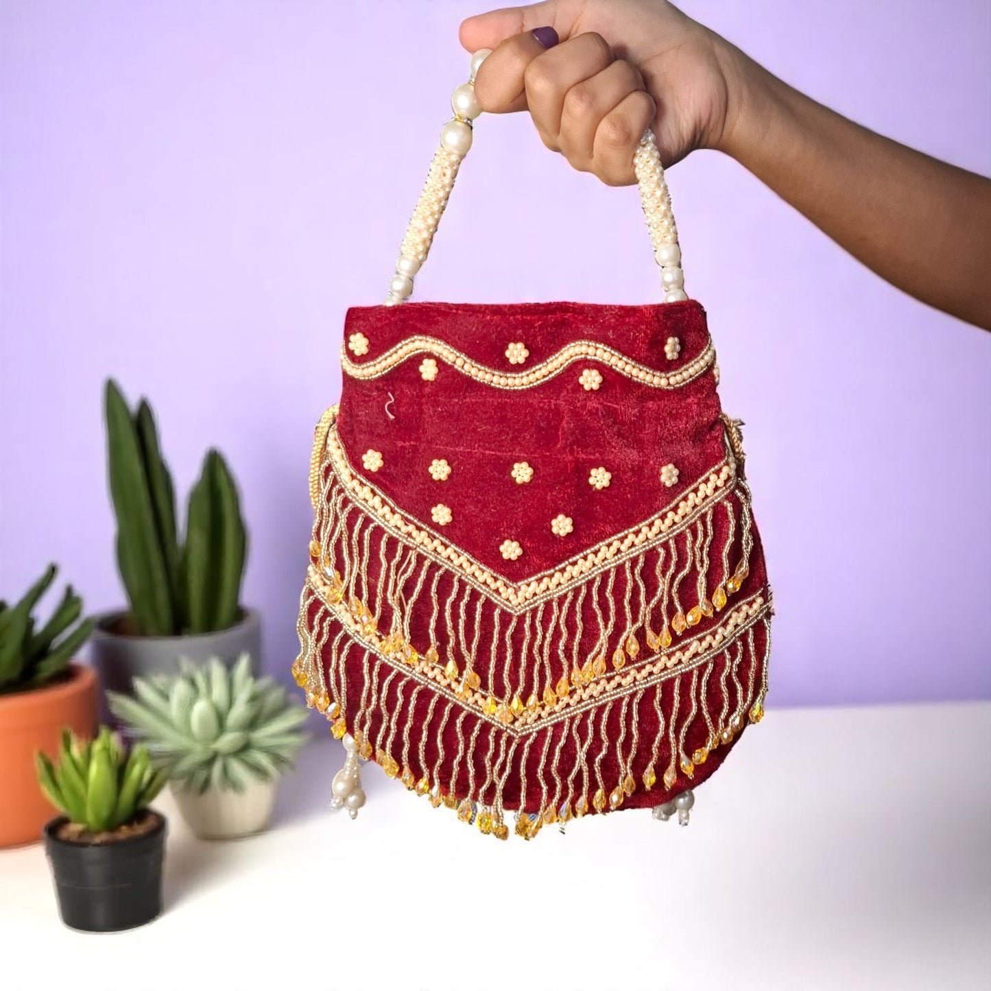 Maroon Surabhi Potli