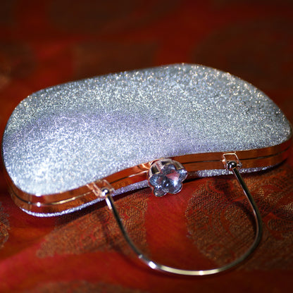 Silver Ava Apple Clutch