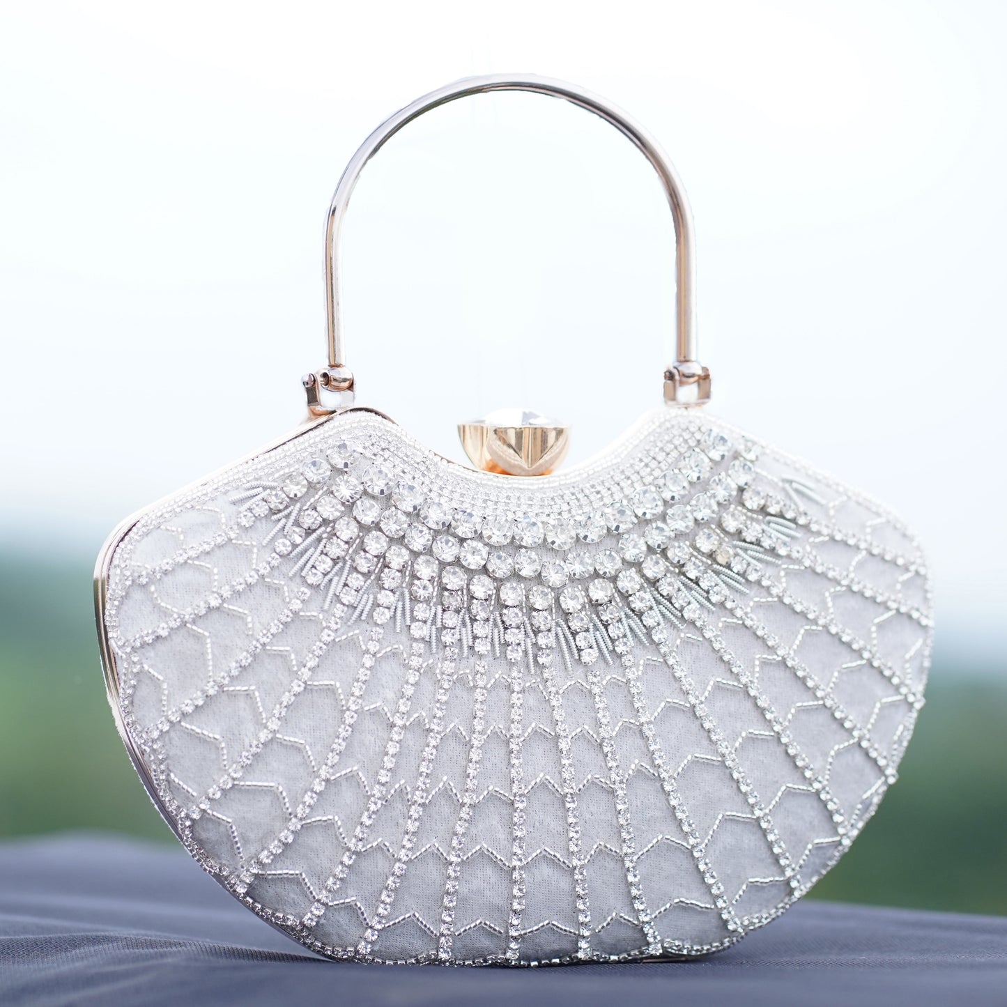 White Lavanya Designer Clutch