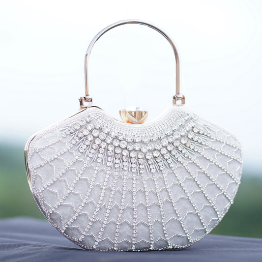 White Lavanya Designer Clutch