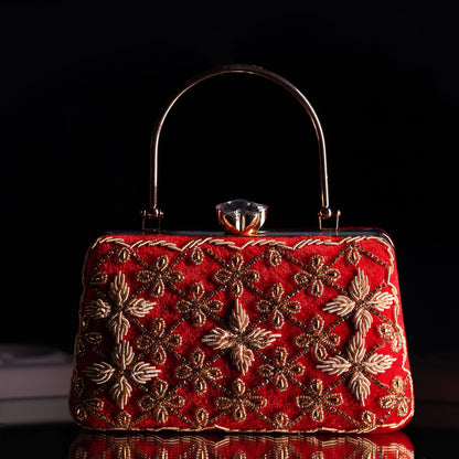 Red Kaveri Designer Clutch
