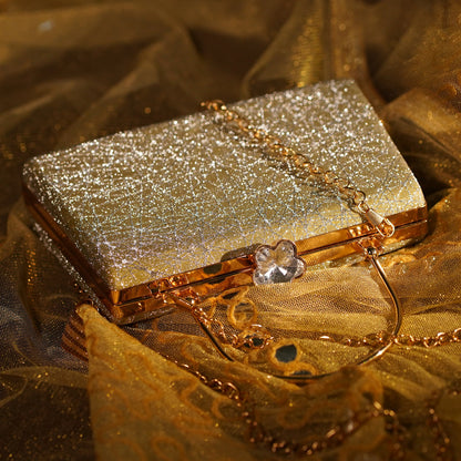 Golden Kavya Square Clutch