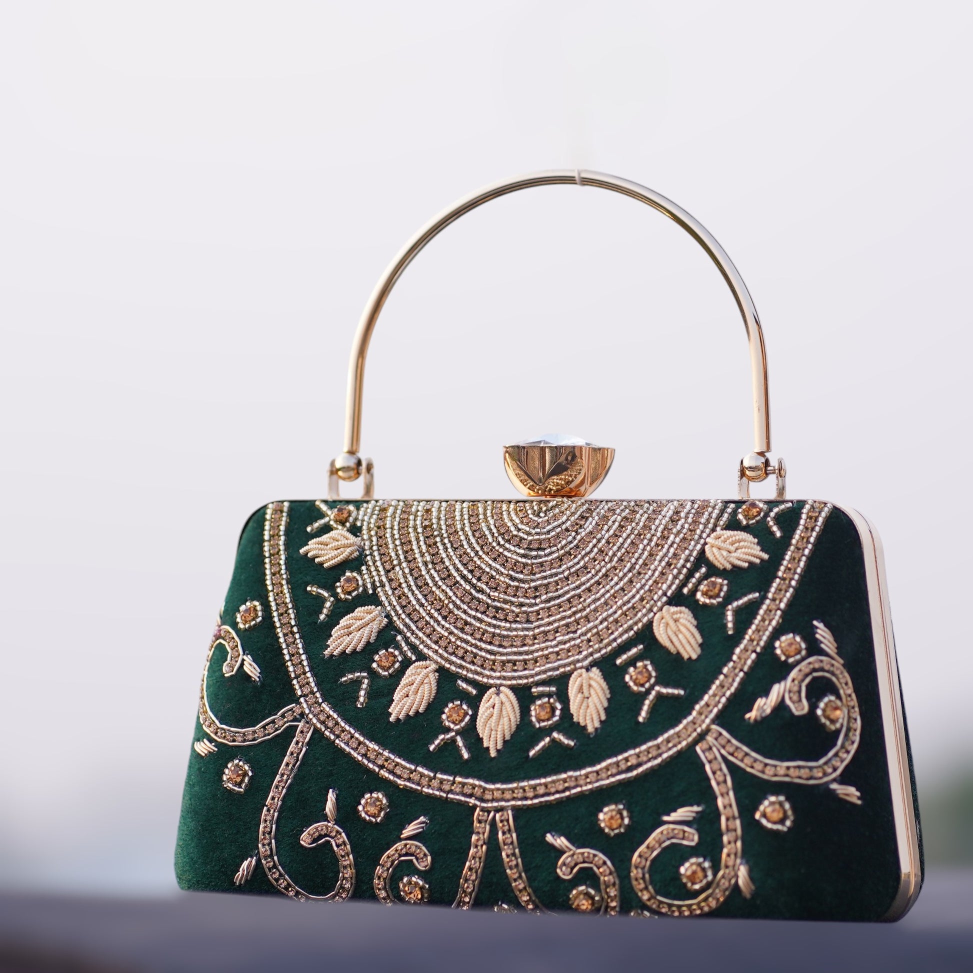 designer green clutch

