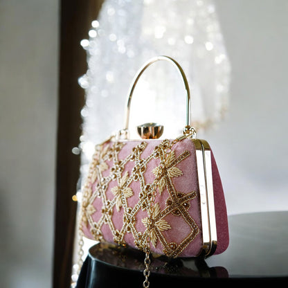 Pink Kaveri Designer Clutch