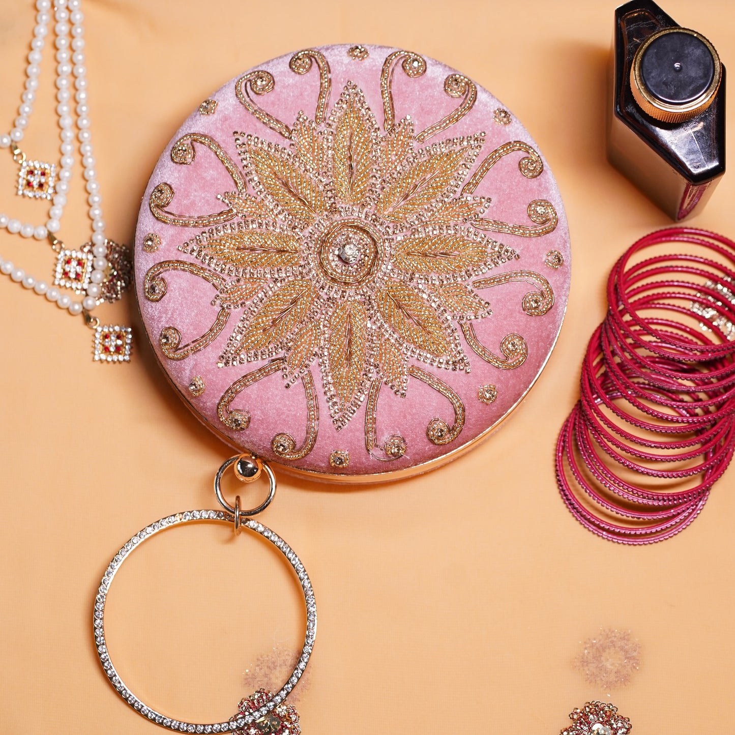 pink clutch bag designer