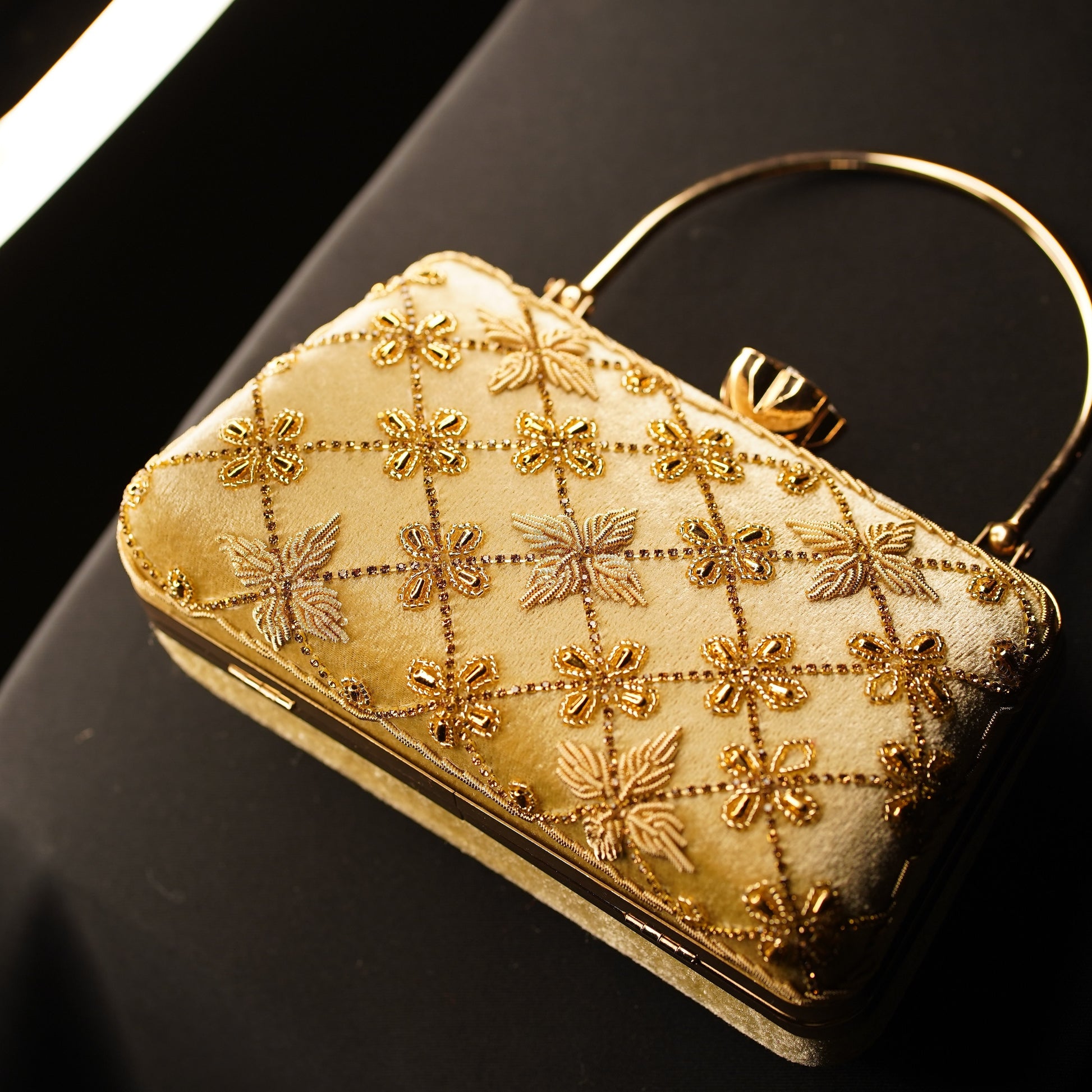 designer clutch beige