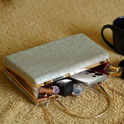 Golden Kavya Square Clutch