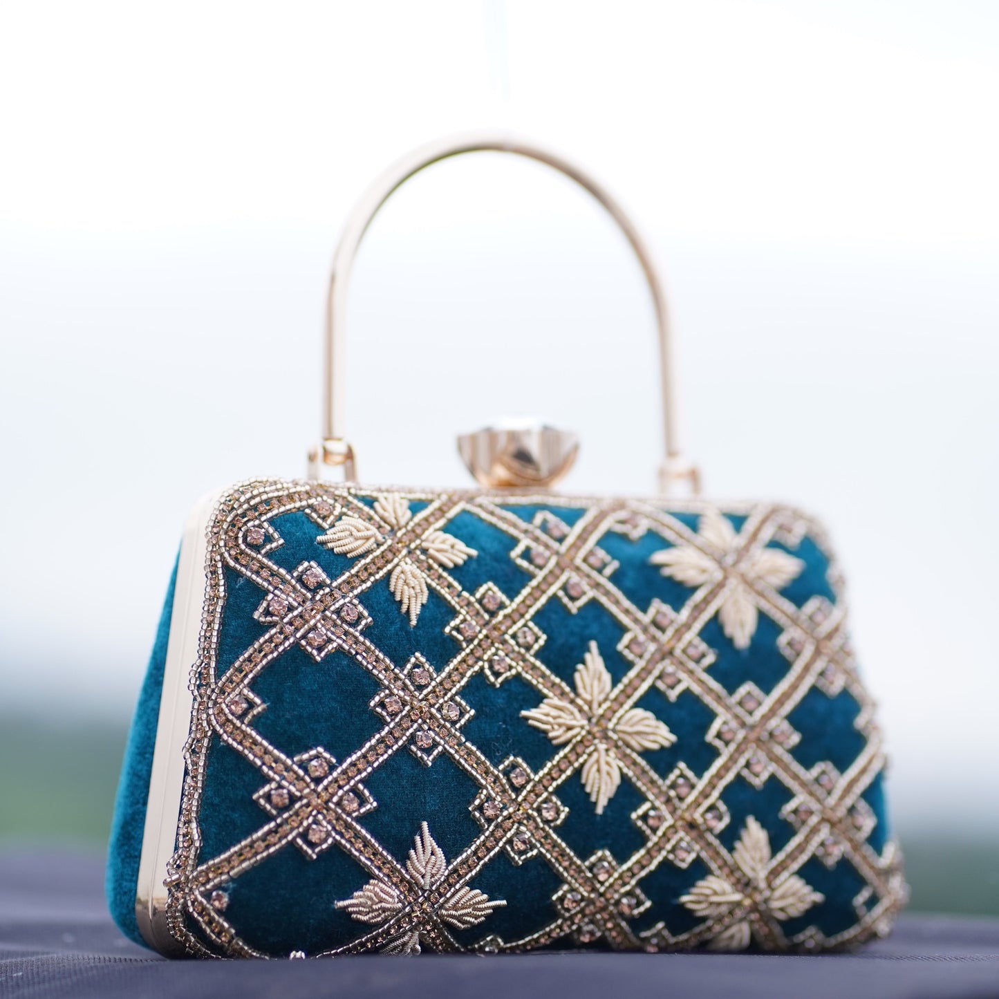 Blue Kaveri Designer Clutch