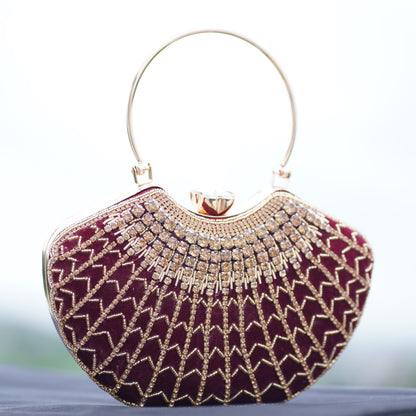 Maroon Lavanya Designer Clutch