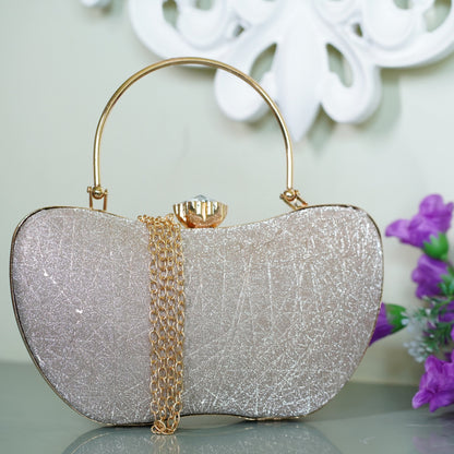 Silver Ava Apple Clutch