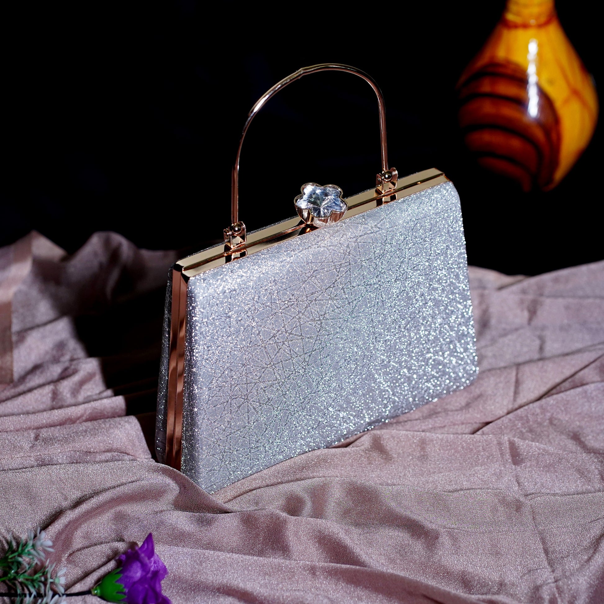 silver bridal purse
