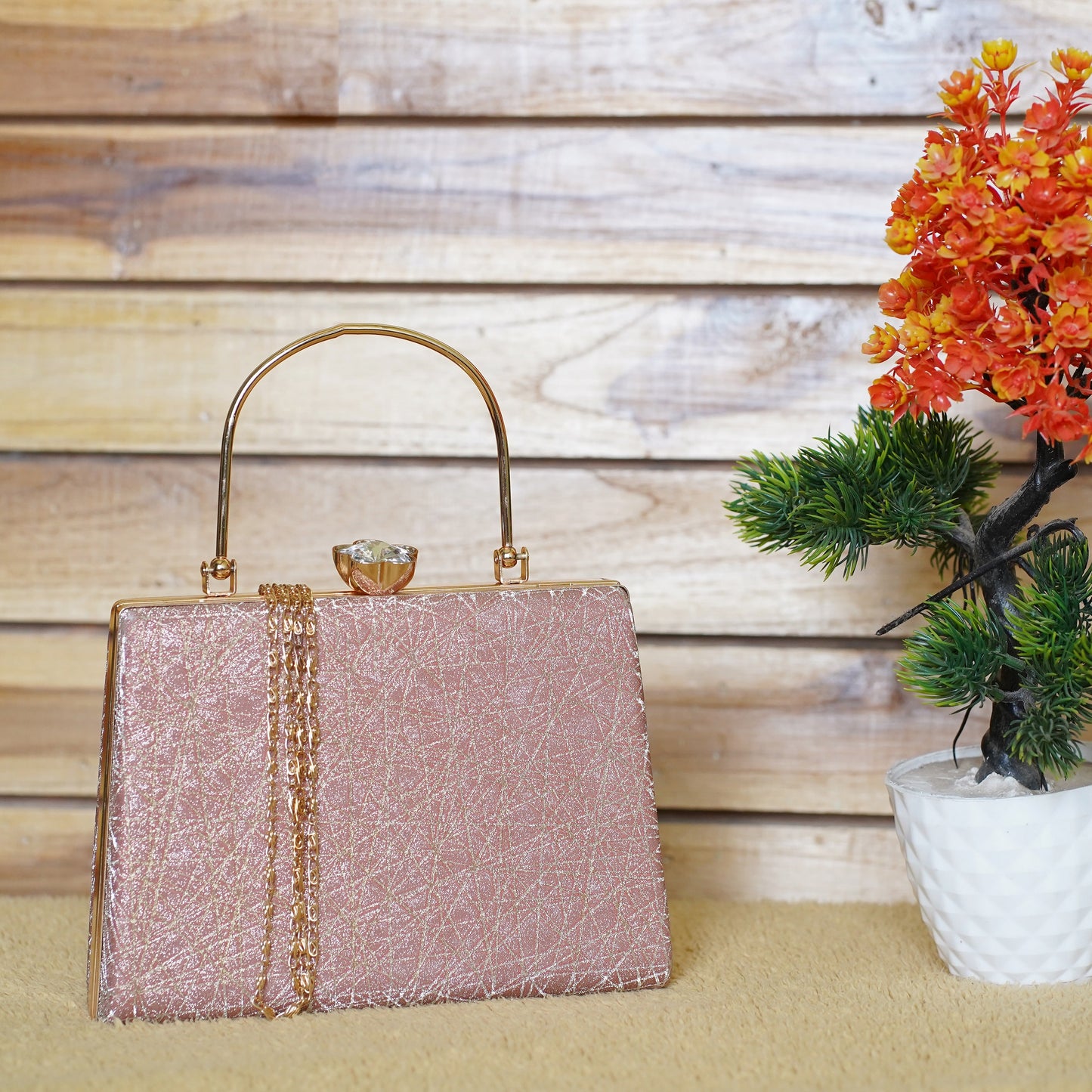 Pink Kavya Square Clutch