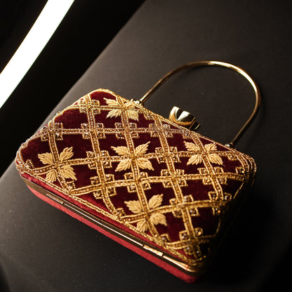 Maroon Kaveri Designer Clutch