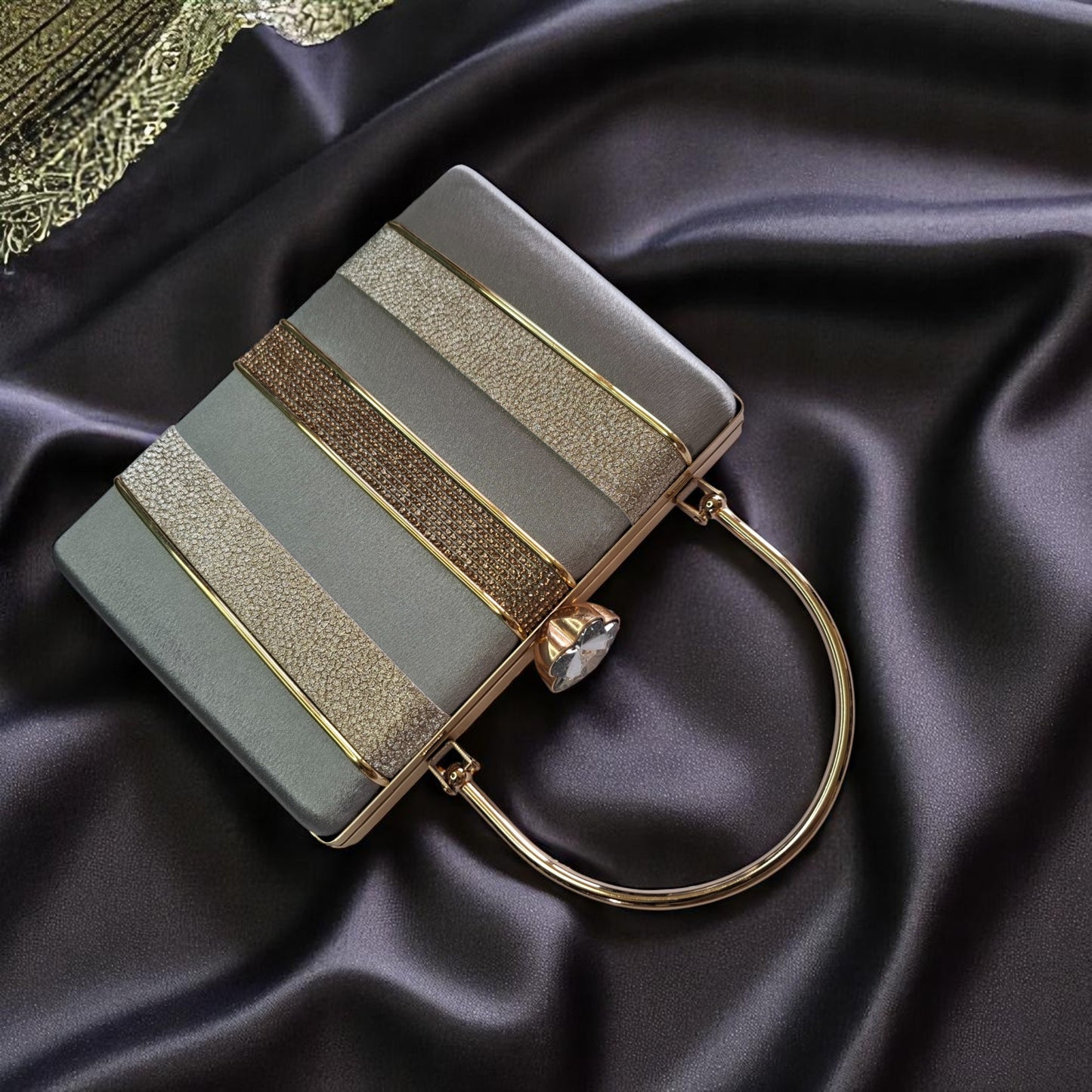 Gray Olivia Square Clutch