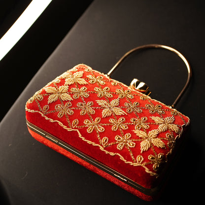 Red Kaveri Designer Clutch