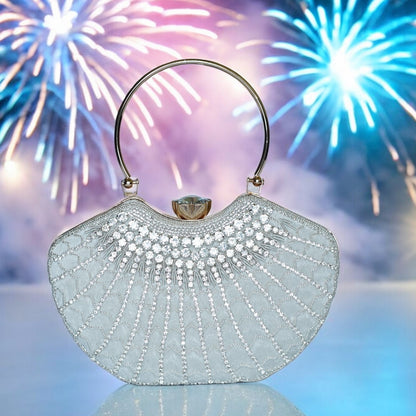 White Lavanya Designer Clutch