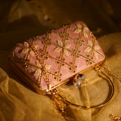 Pink Kaveri Designer Clutch