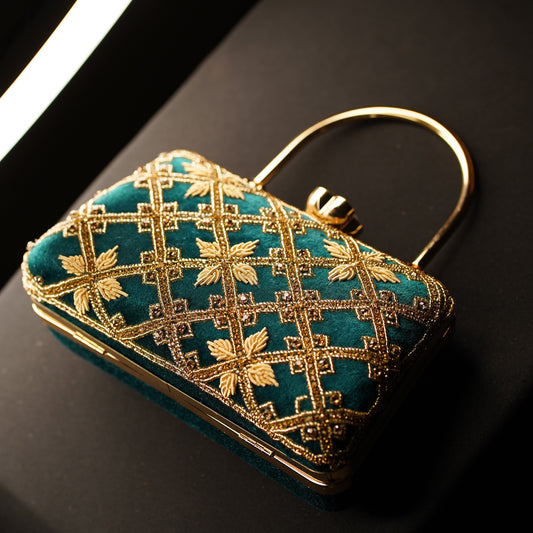 Blue Kaveri Designer Clutch