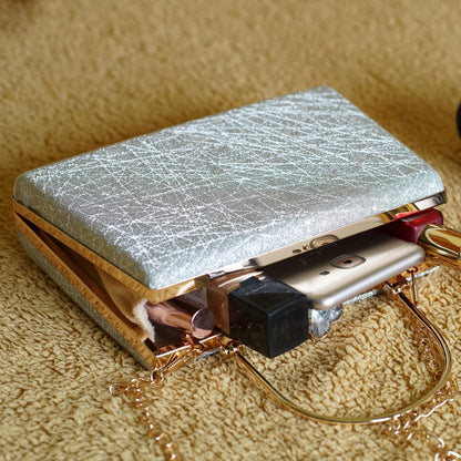 Silver Kavya Square Clutch