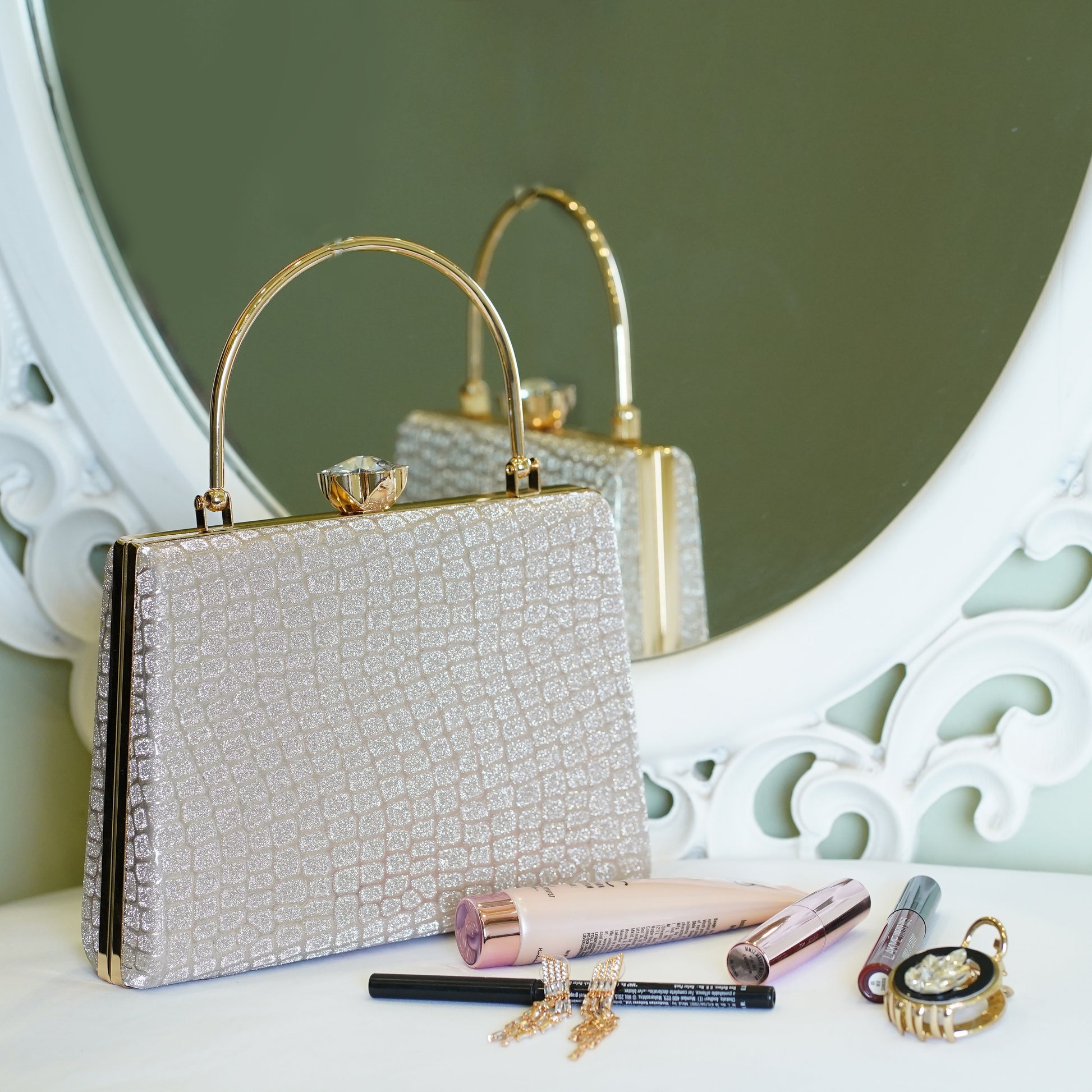 designer gold clutch