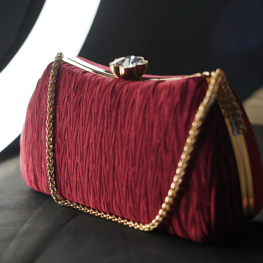 Maroon Grace Clutch