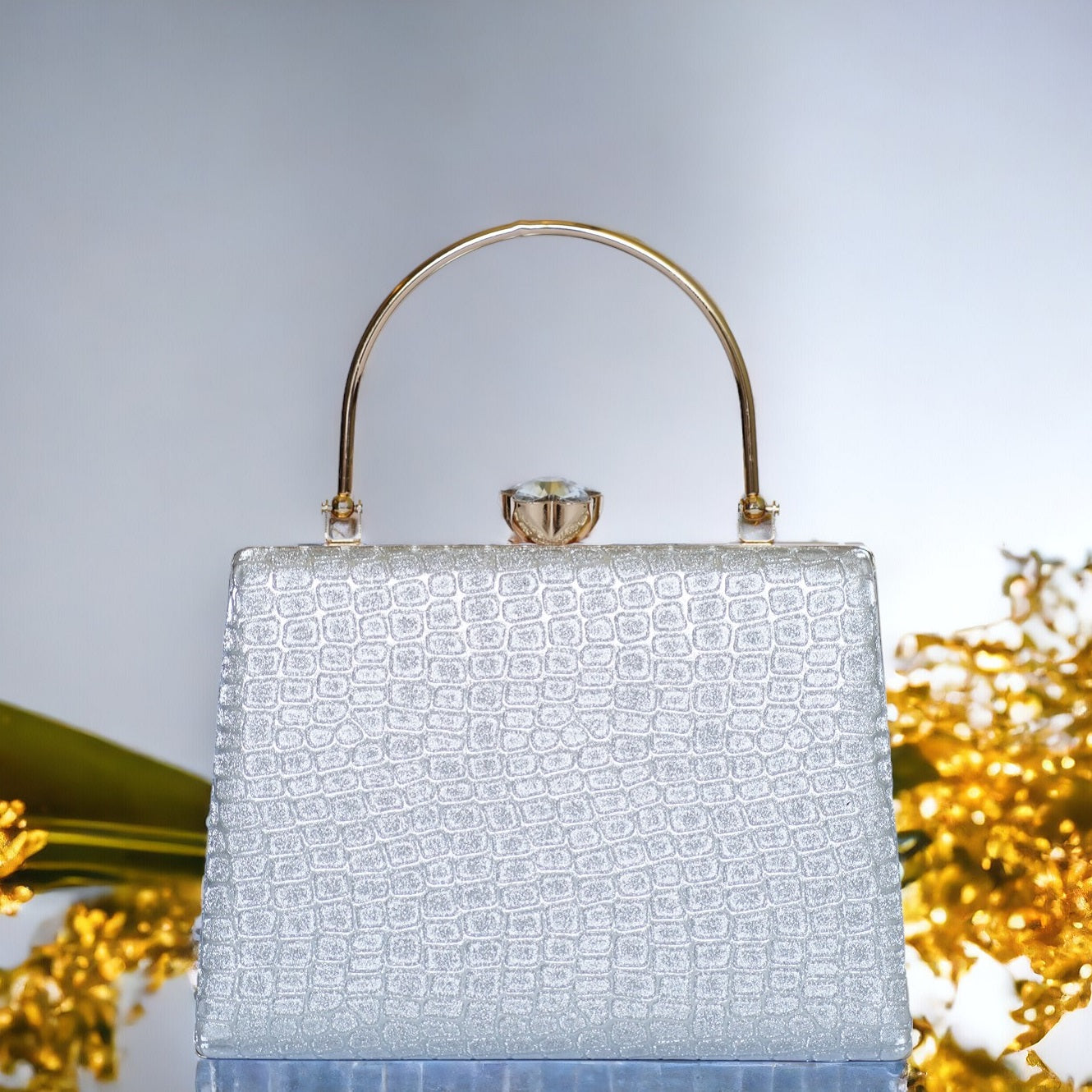 silver wedding purse