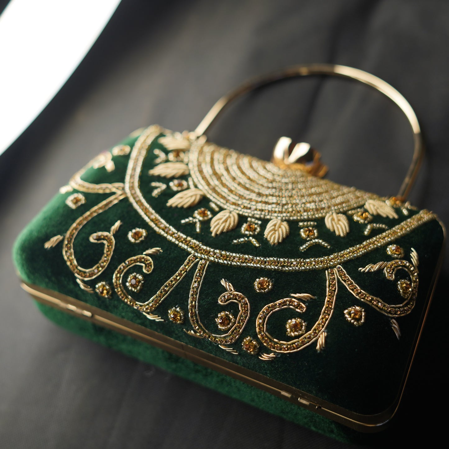 designer green clutch
