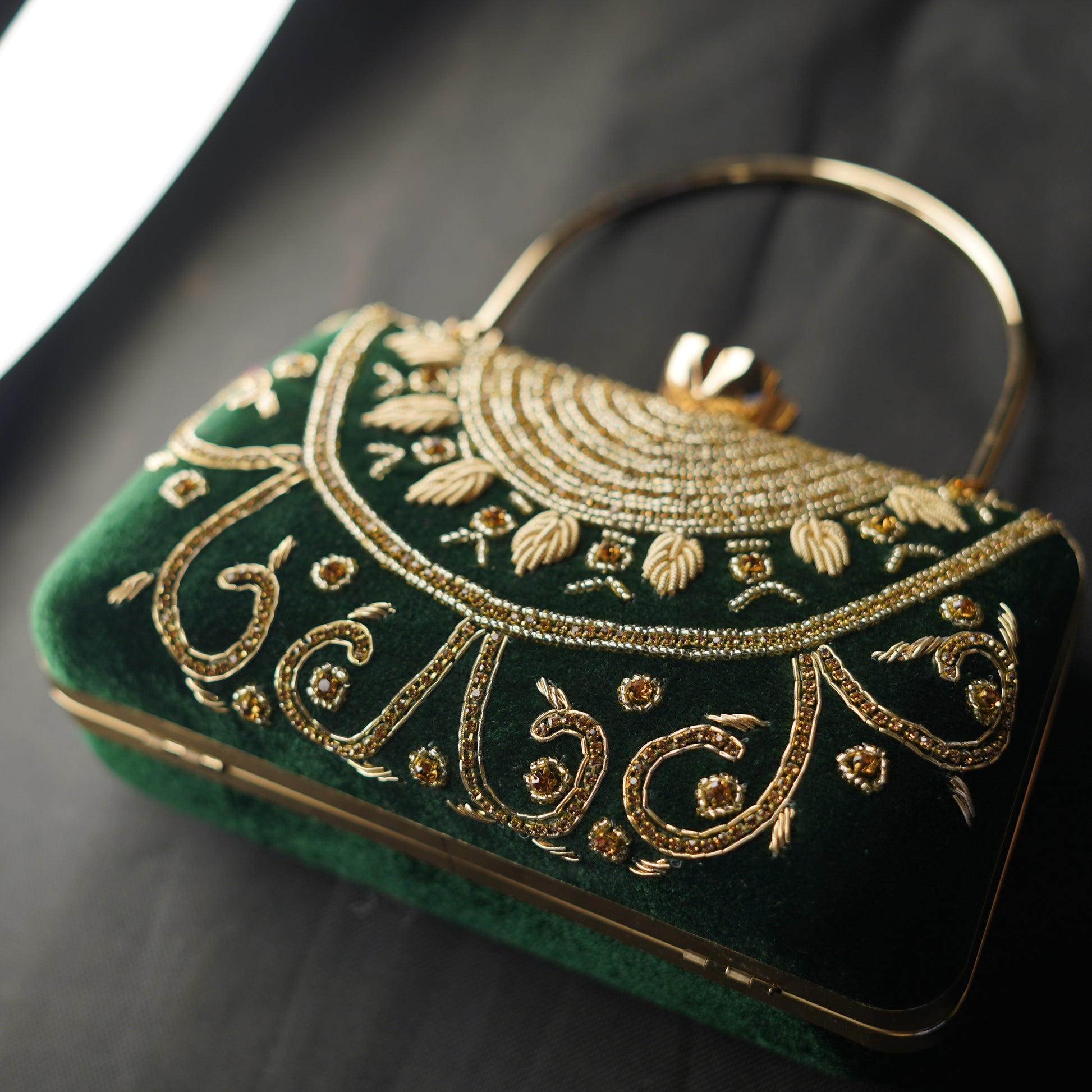 designer green clutch
