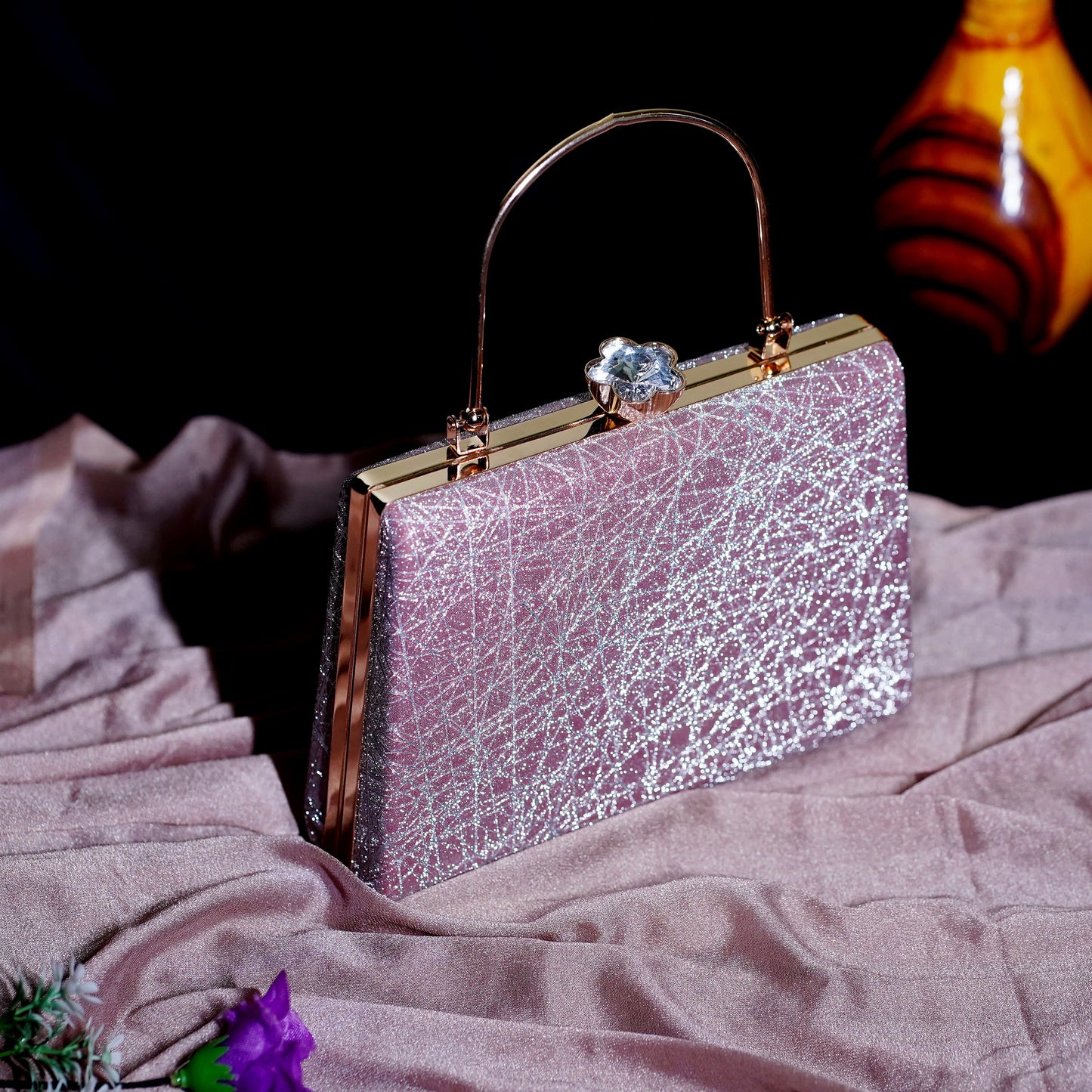 Pink Kavya Square Clutch