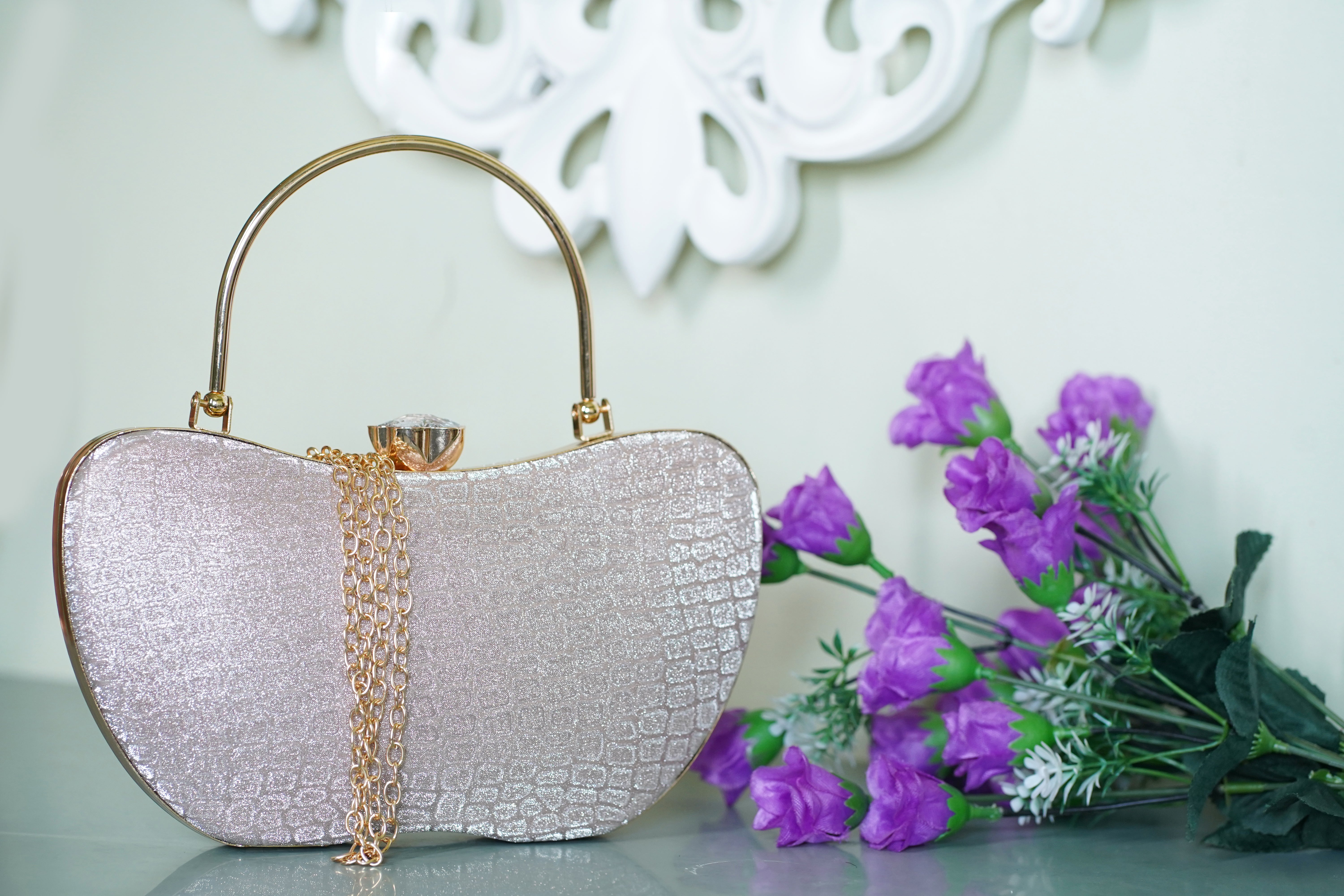 Golden Ava Apple Clutch