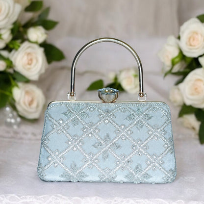 White Kaveri Designer Clutch