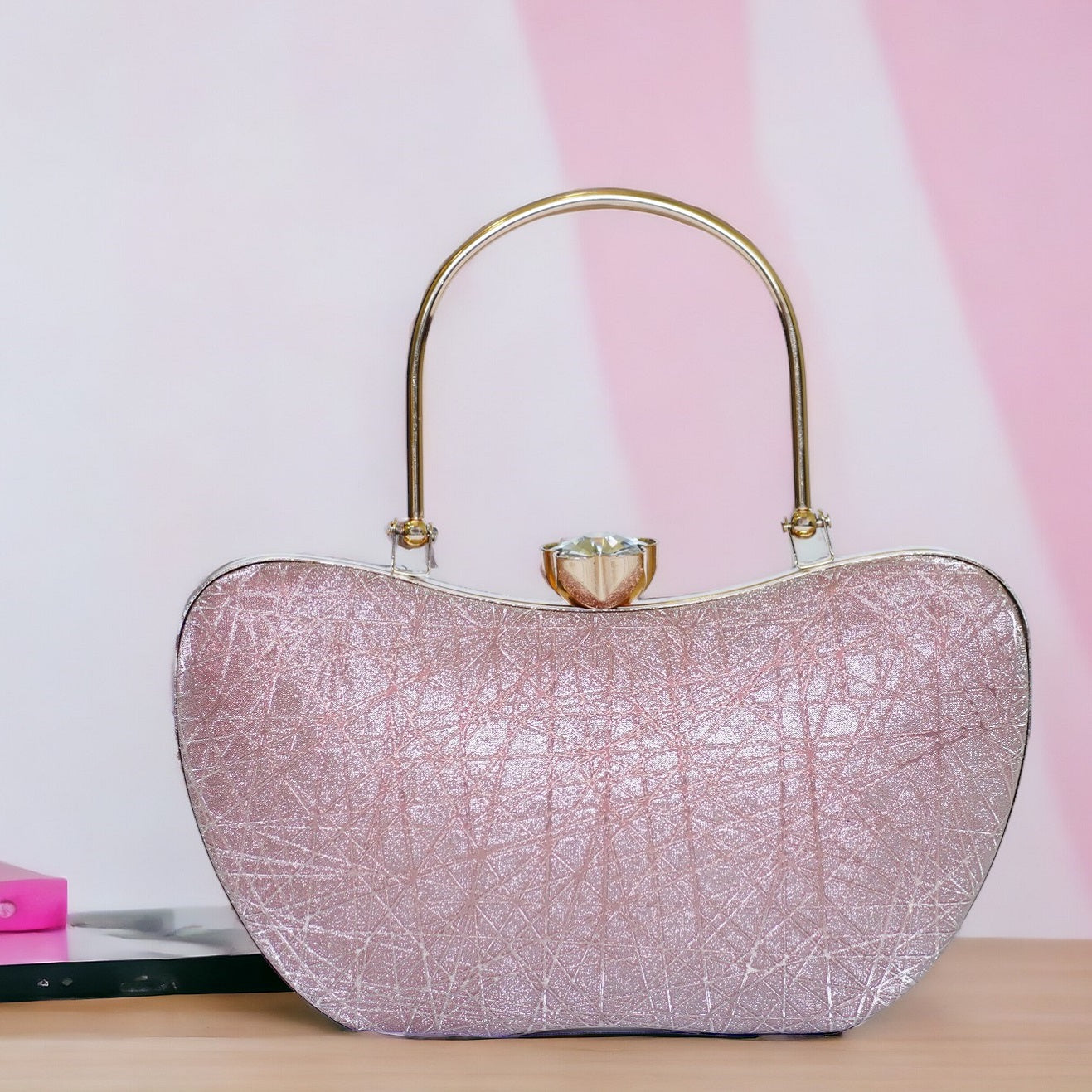 designer pink clutch