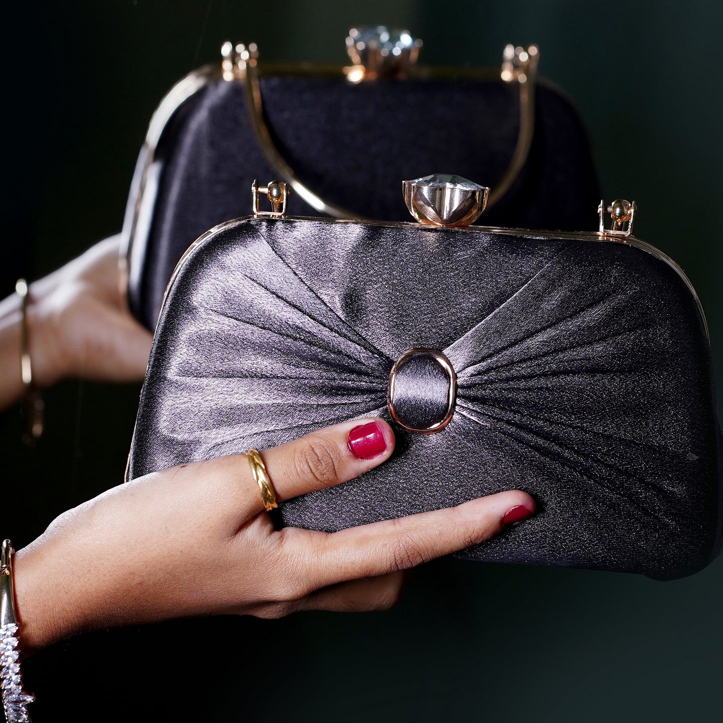 black wedding purse
