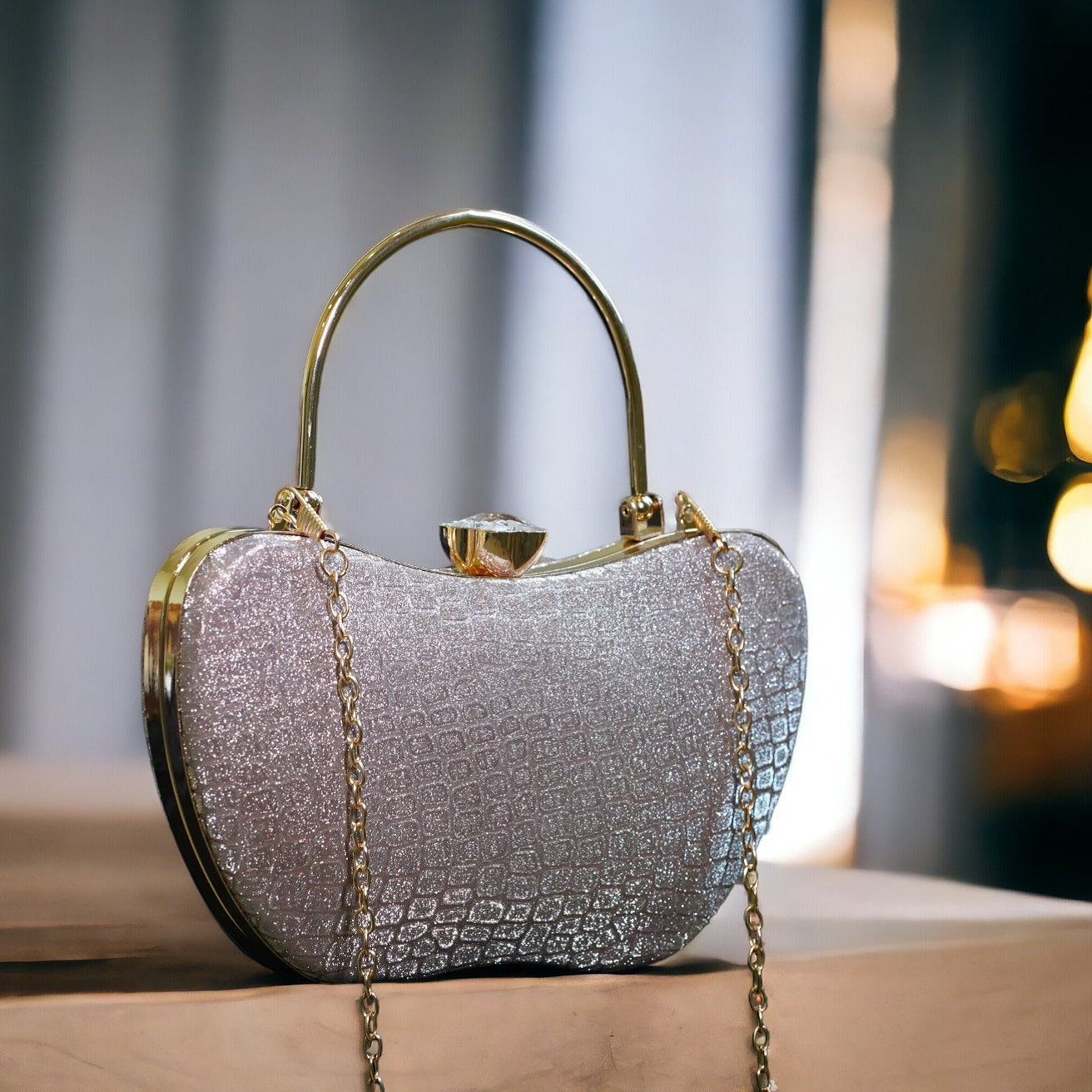 Golden Ava Apple Clutch